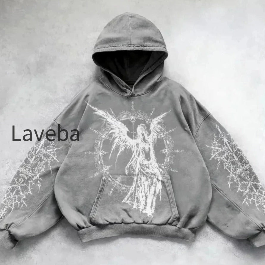 db-oversized-gothic-print-hoodie