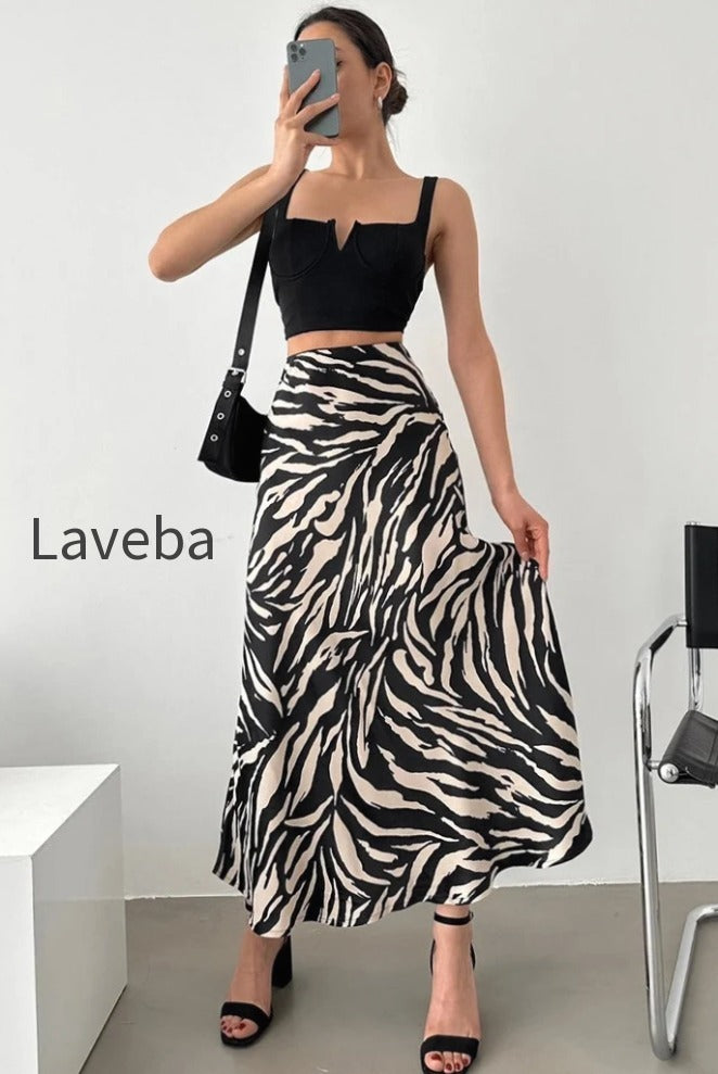 zebra-print-a-line-midi-skirt