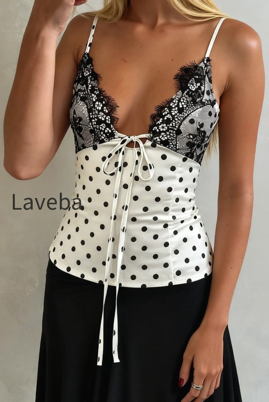 satin-polka-dot-lace-cami-top